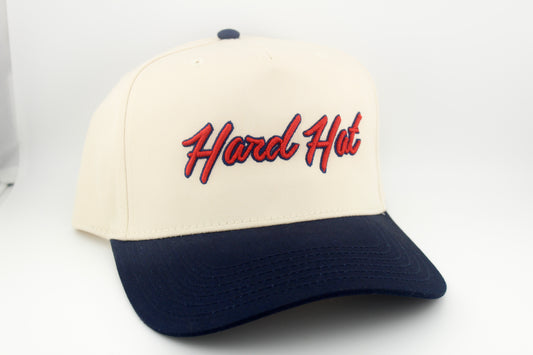 Hard Hat - Off White Red & Blue
